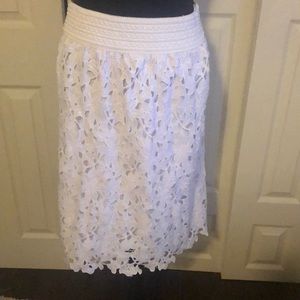 White lace skirt